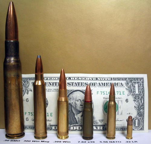 Винтовочные патроны, последний в ряду .22LR. Источник: wikipedia.org